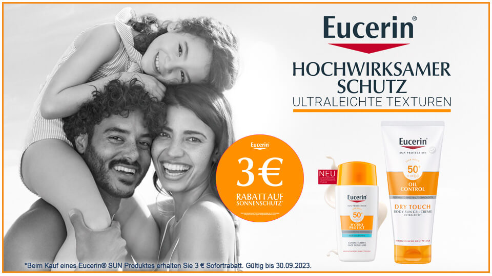 Eucerin - 3 Euro auf Sonnenprodukte